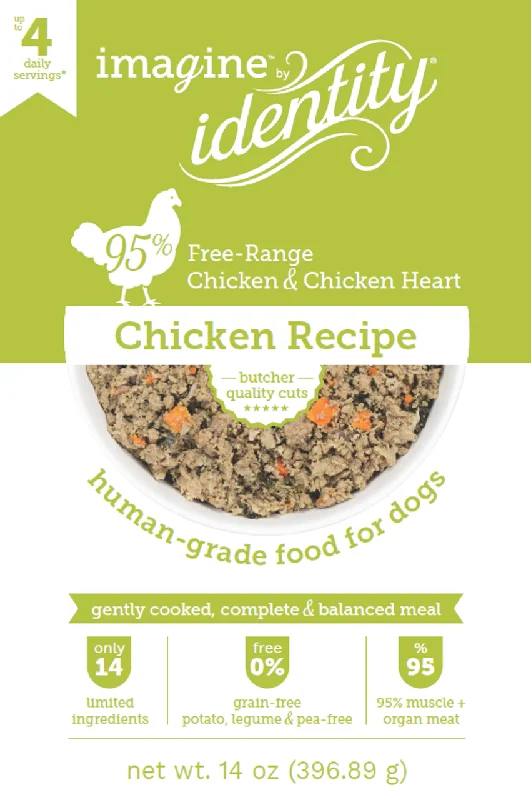 Vermont Pet Food & Supply Identity Imagine Gently Cooked 95% Chicken Recipe