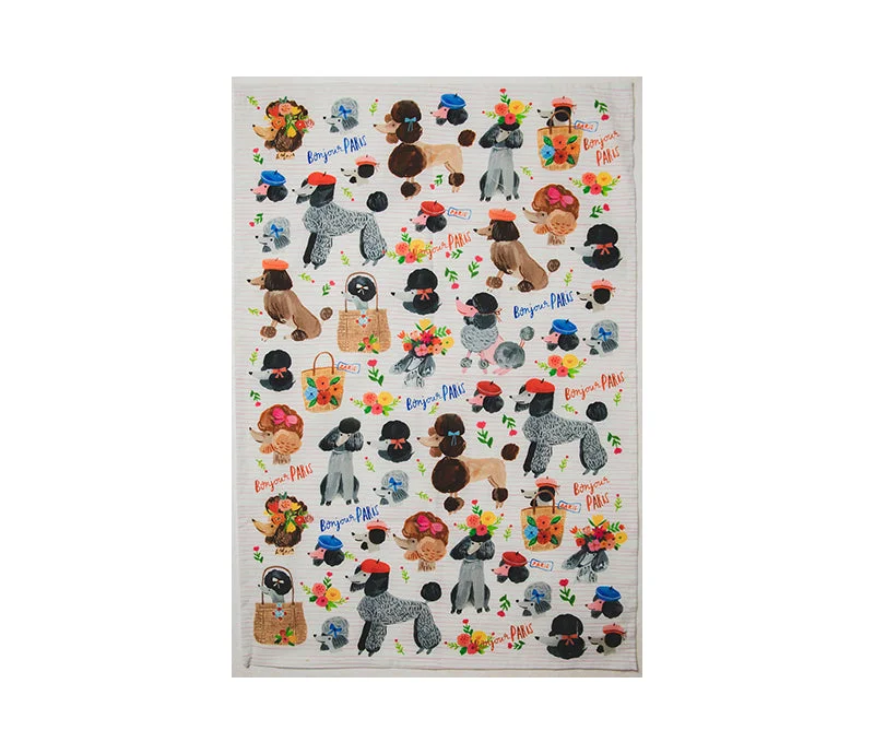 Ooh La La Poodles Tea Towel