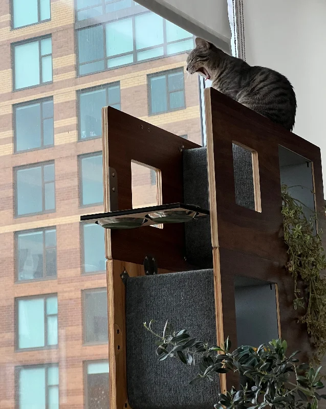 58.5" Tall modular Cat Case™ Bookcase with Hidden Cat Tree / Cat Tower (3 - 19.5" module unit)