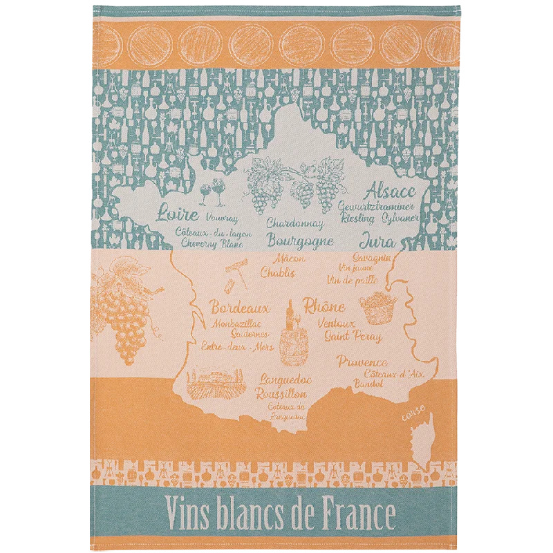 Vins Blancs de France Tea Towel