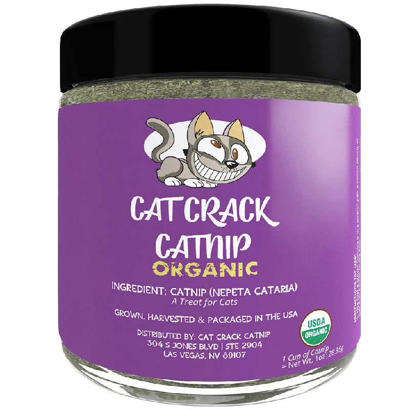 Cat Crack Organic Catnip, 100% Natural Cat Nips Organic Blend That Energizes and Excites Cats, Safe Catnip Treats Used for Cat Play, Cat Training, & New Organic Catnip Toys for Cats