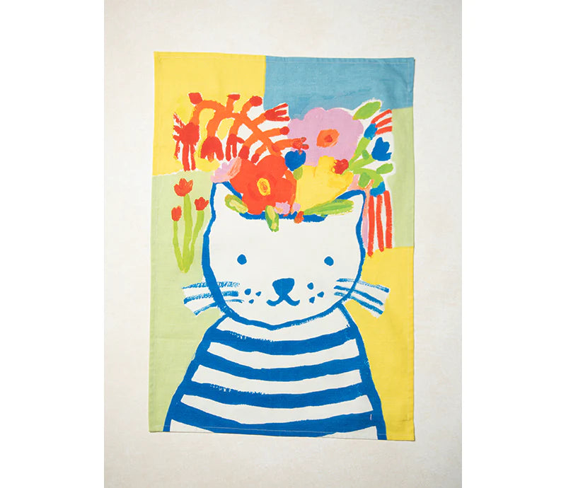 Blue Cat Tea Towel