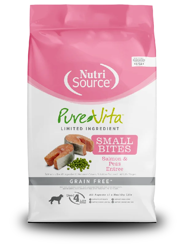 NutriSource® PureVita™ Limited Ingredient Small Bites Grain Free Salmon & Peas Recipe Dog Food