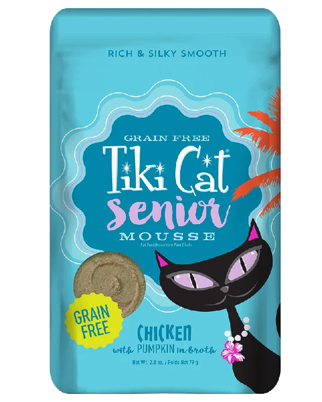 Tiki Cat Senior Mousse Chicken with Pumpkin Wet Cat Food Pouch 2.8oz