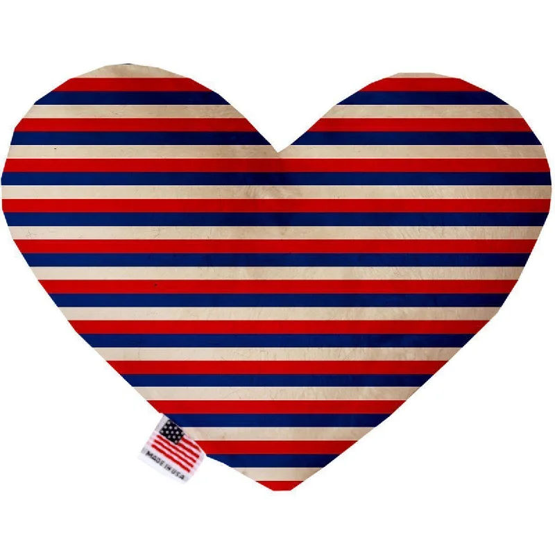 Heart Dog Toy Stuffing Free Patriotic Stripes