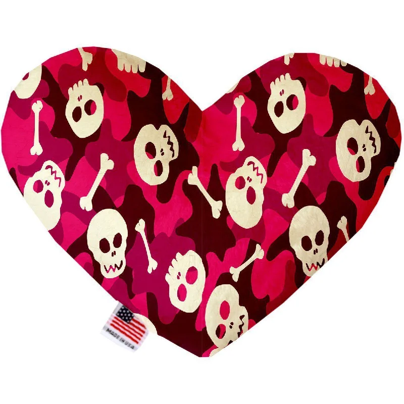 Heart Dog Toy Stuffing Free Pink Camo Skulls