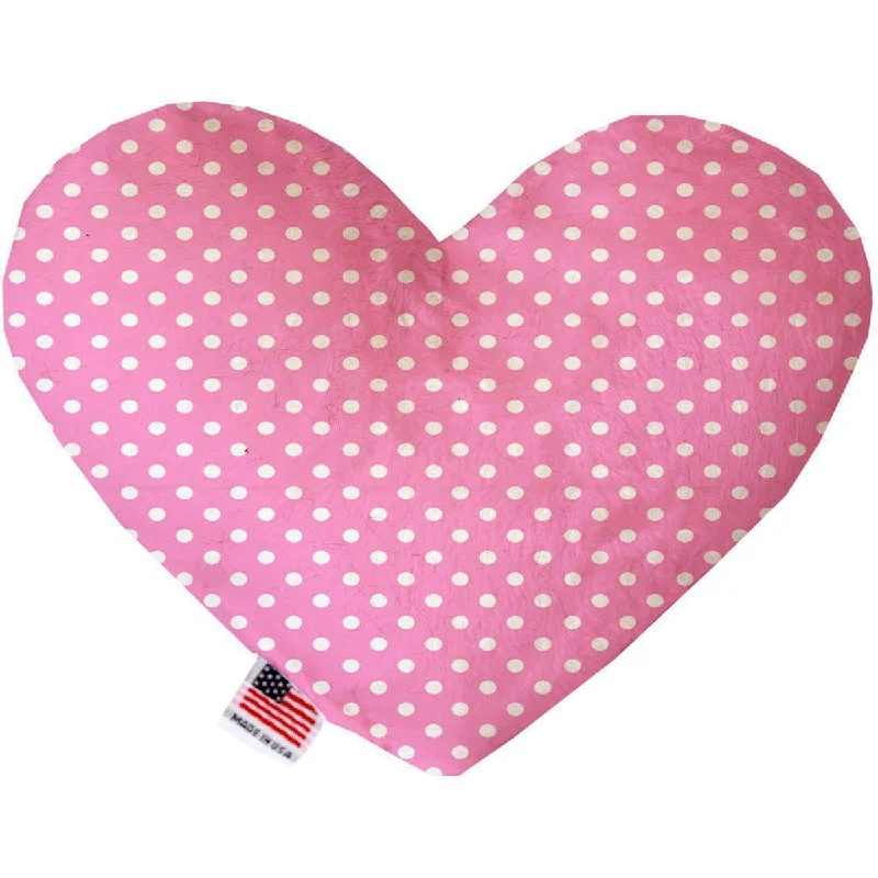 Heart Dog Toy Stuffing Free Pink Polka Dots