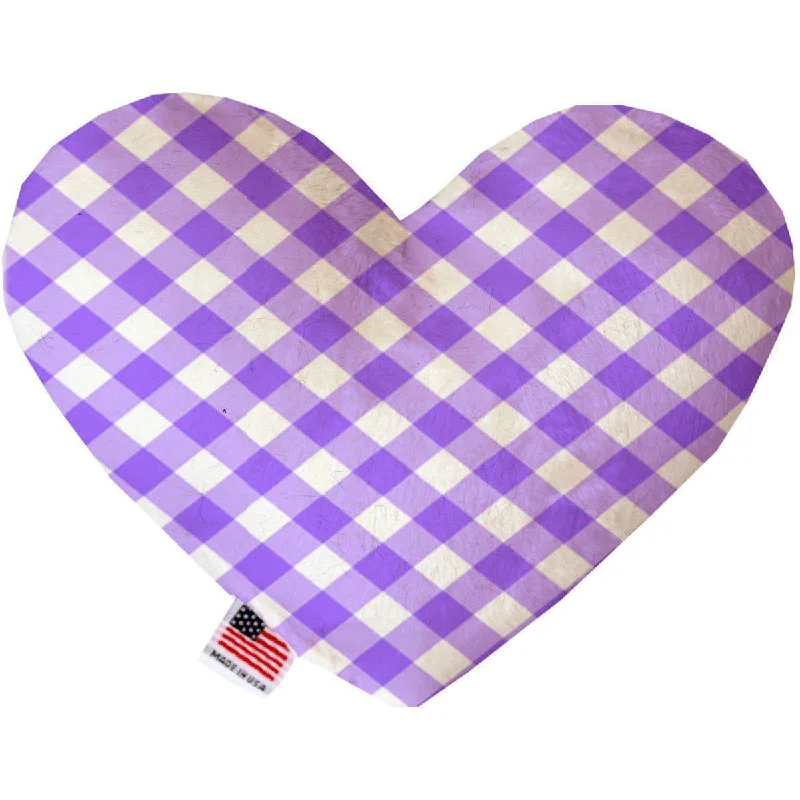 Heart Dog Toy Stuffing Free Purple Plaid