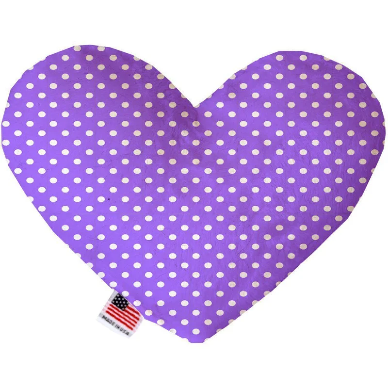 Heart Dog Toy Stuffing Free Purple Polka Dots