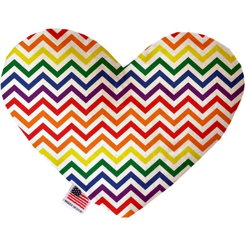 Heart Dog Toy Stuffing Free Rainbow Chevron