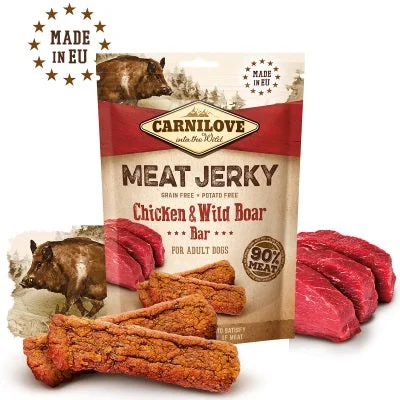 CARNILOVE Jerky Recompensă pentru câini, Baton cu pui şi mistreţ 100g