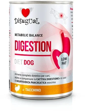 DISUGUAL Digestion Low Fat conservă pentru câini, cu carne de curcan 400g