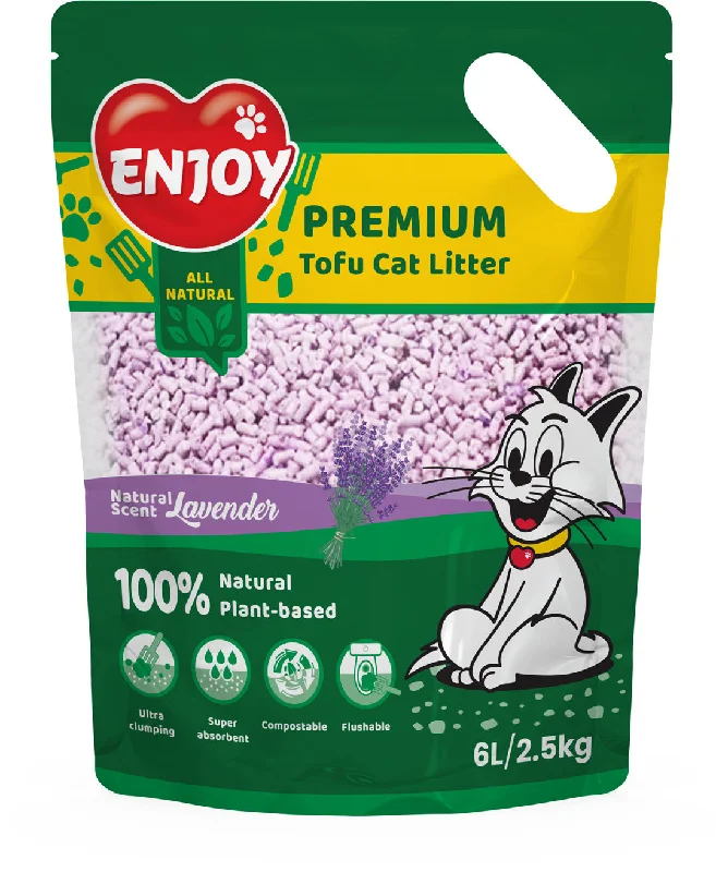 ENJOY Tofu Aşternut igienic pentru pisici, aromă Lavandă 6L/2,5kg