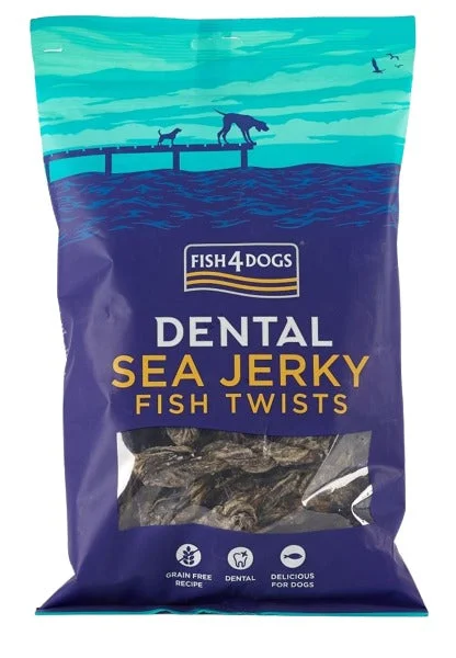 FISH4DOGS Dental Sea Jerky Twists, dentalna poslastica, koža bijele ribe