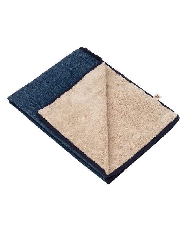 Denim Printed Plush Velour Dog Blanket