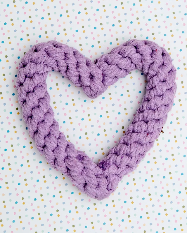 Heart Rope Toy in Purple (7")