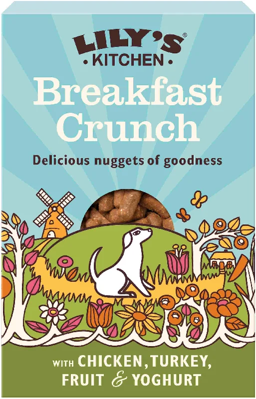 LILY'S KITCHEN Breakfast Crunch Gustare pentru câini, cu Pui şi Curcan 800g