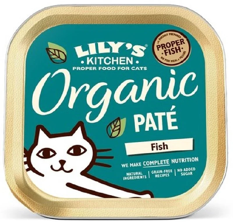 LILY'S KITCHEN Organic Pat pentru pisici, cu Peşte, fără cereale 85g