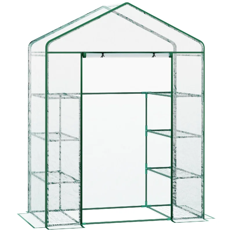 Metal Frame Walk in Grow Herb Plant Portable Greenhouse Transparent 143 L x 73W x 195H cm