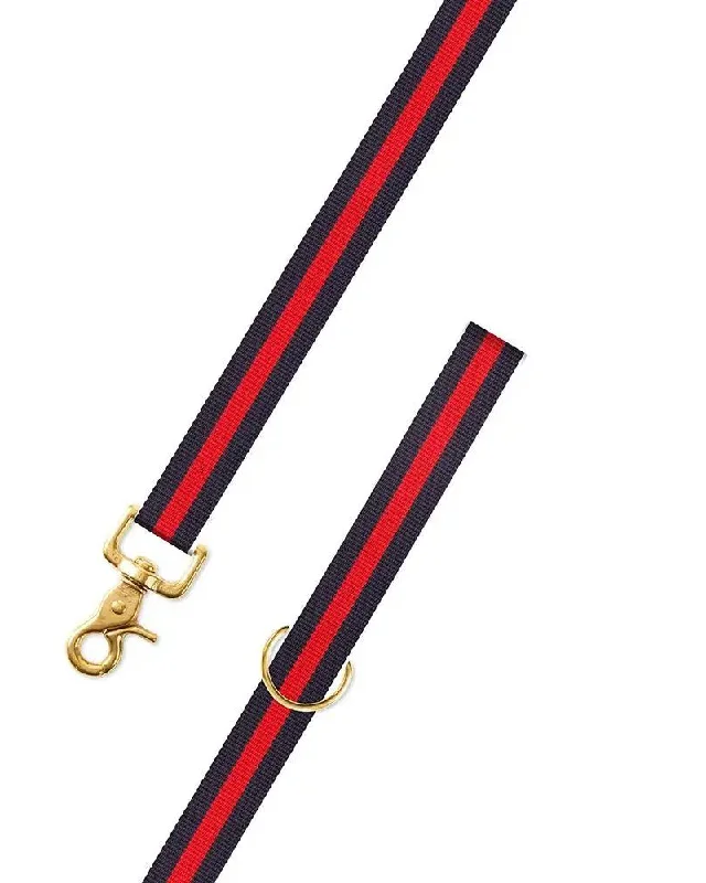 Navy & Red Stripe Dog Leash (Made in the USA)