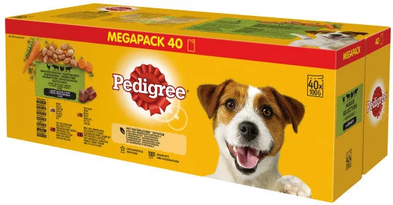 PEDIGREE Pachet plicuri cu Pui, Miel, Pasăre şi Vită 40x100g