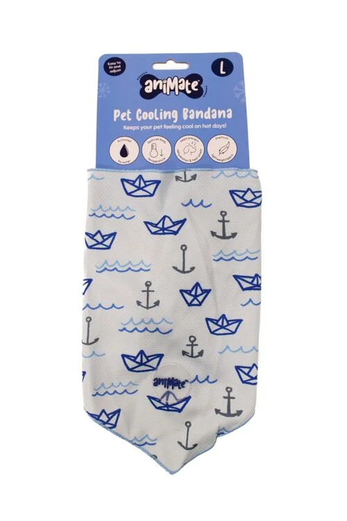 Animate - Pet Cooling Bandana - Anchor - Large - 66cm x 25cm