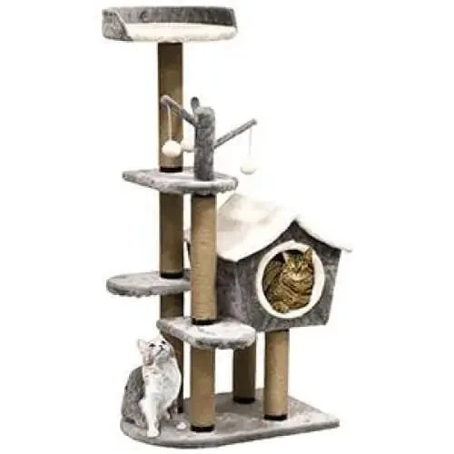 Penn Plax SLS Deluxe Large Multi-Level Cat Tree Condo Furniture with Sisal-Covered Scratching Posts