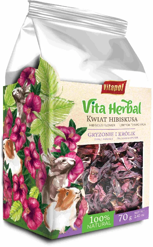 VITAPOL Vitaherbal Hrană suplimentară ptr animale mici cu flori de Hibiscus 70g