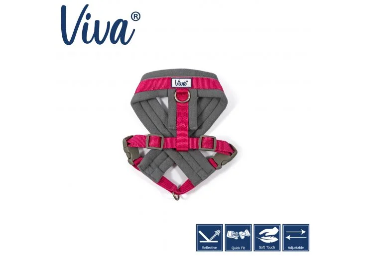 Ancol - Viva Nylon Padded Harness - Pink - Large (52-71cm)