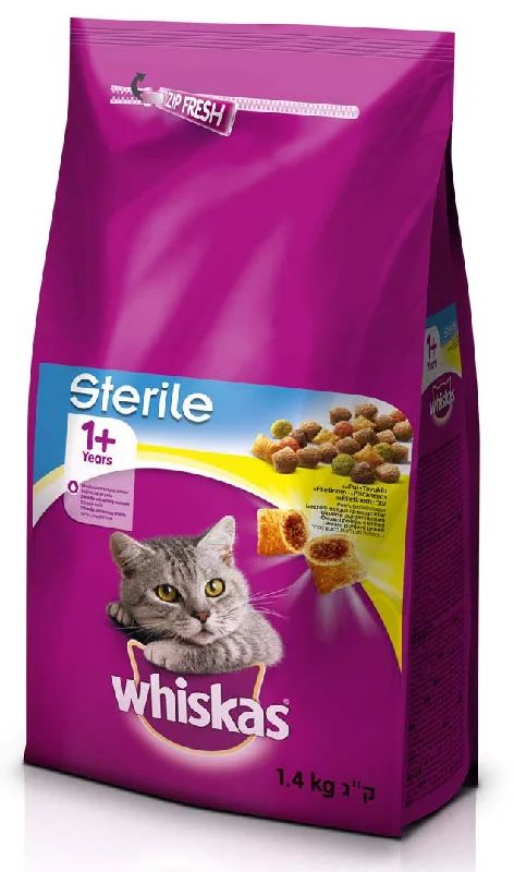 WHISKAS Sterile Piletina 1+, 1,4kg